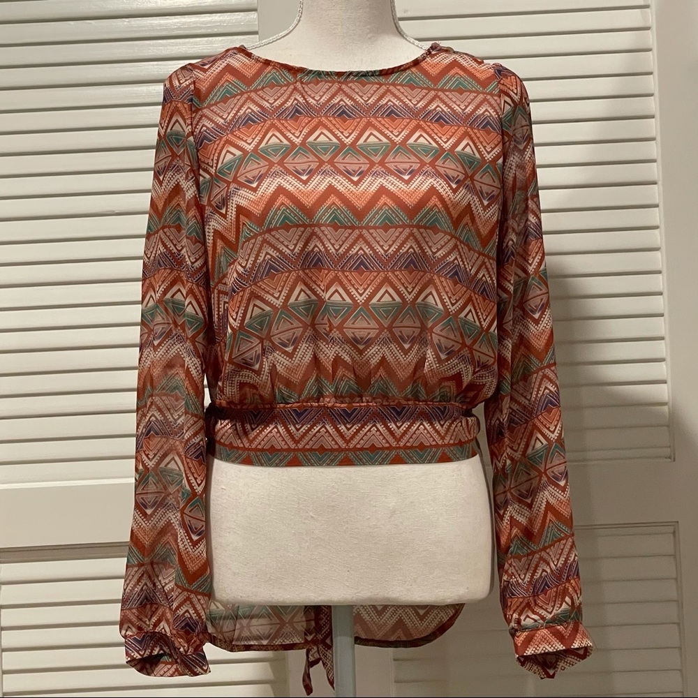 Do and Be long sleeve top size M tie back